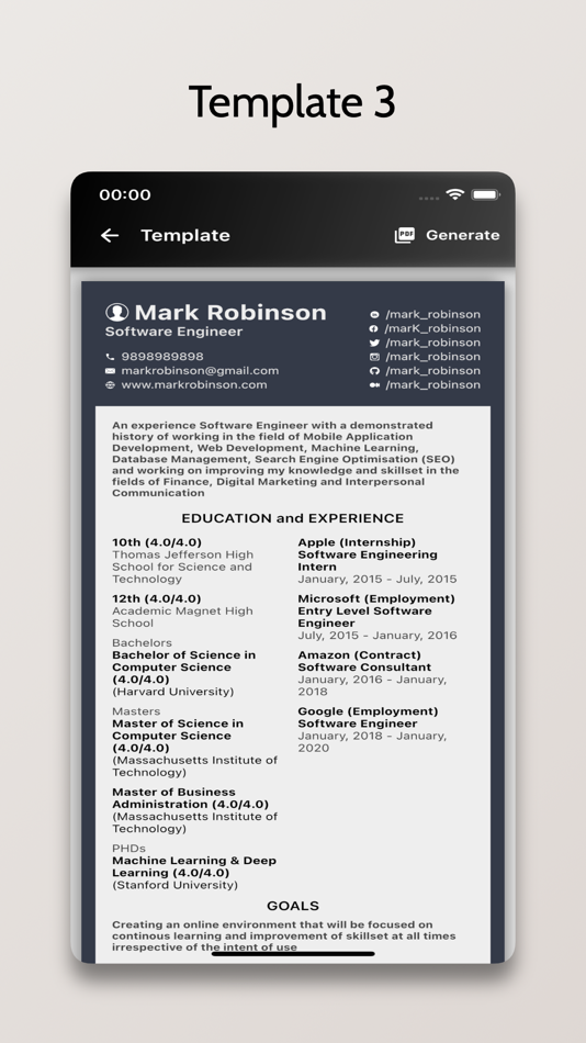 #5. Resume+ - CV Generator (iOS) 由: OnePercent