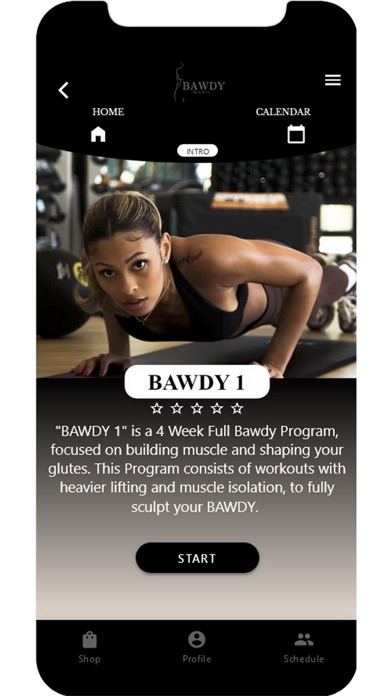 BAWDY Fitness App Screenshot