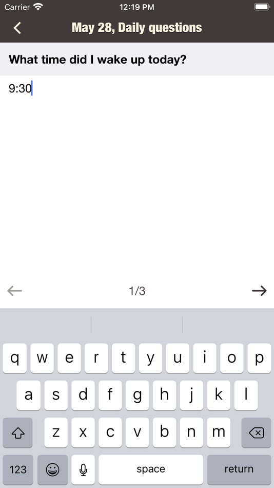 #2. Simple Q&A Diary (iOS) By: Karen Grigorian
