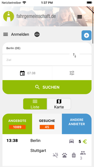 Fahrgemeinschaft Screenshot