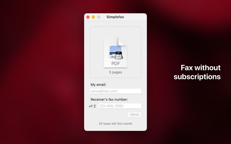 Screenshot #1 for Simplefax