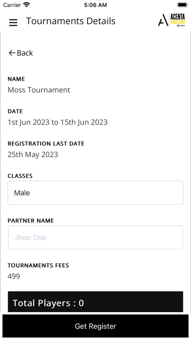 Acenta Padel Tour Screenshot