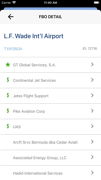 AIR Card® FBO Locator Screenshot