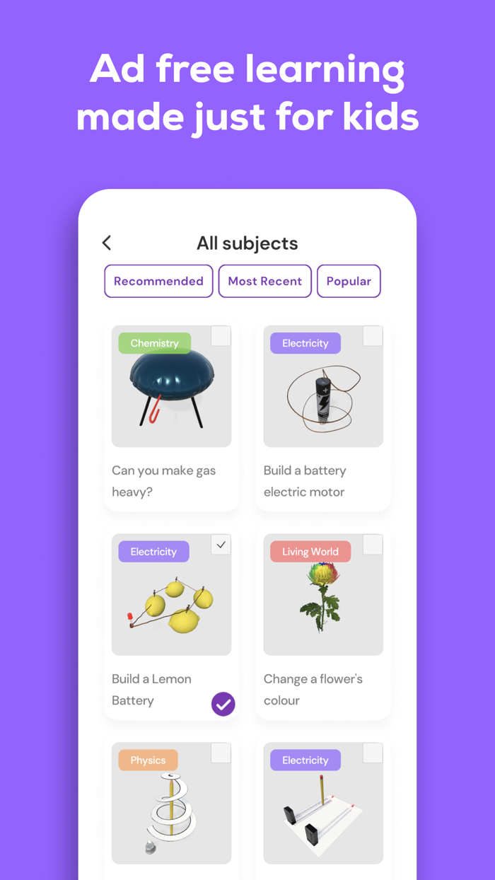 Science Kids Experiments in AR