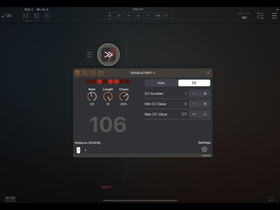 Screenshot #2 for ShiftBud Generative MIDI AUv3