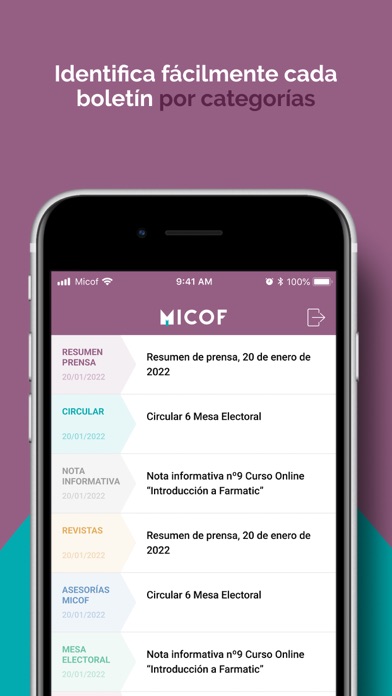 MICOF Boletines Screenshot