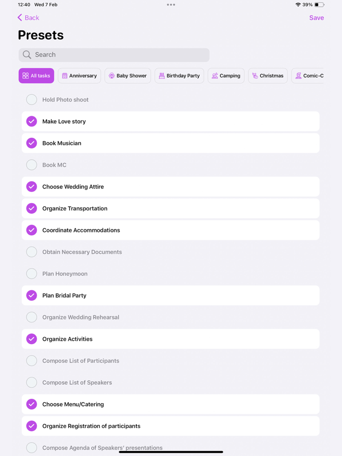 RushDay Party  Event Planner