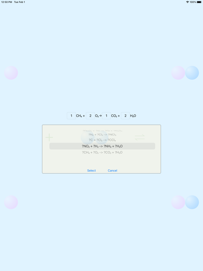 Interactive Equation Balancer