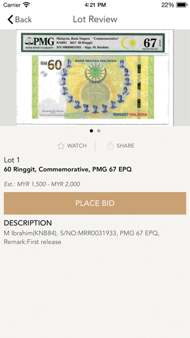 Prestige Auction Screenshot