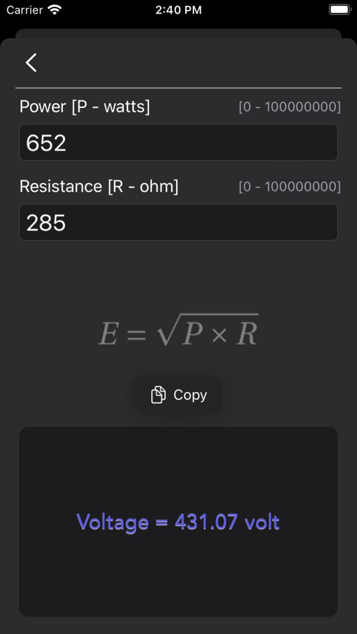 Ohm Law Calculator