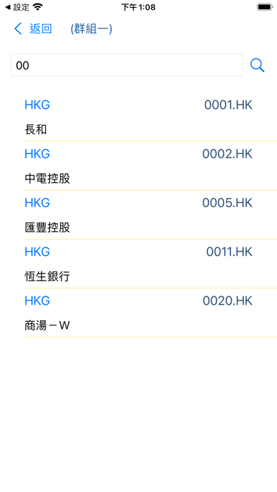 Stocks - Hong Kong Stock Quote Screenshot