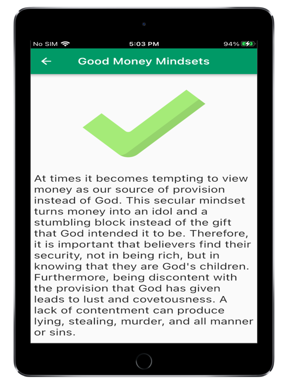Money Scriptures iPad screenshot 3 - Education app