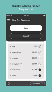 hashtag generator for captions iphone screenshot 1