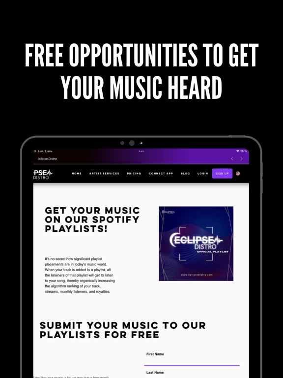 Eclipse Distro iPad screenshot 3 - Music app