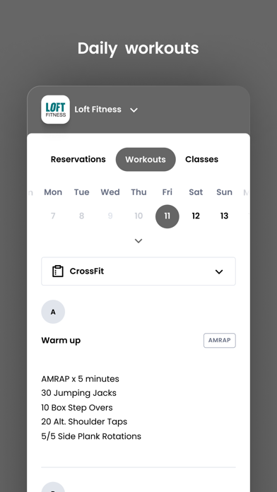 Loft Fitness Screenshot