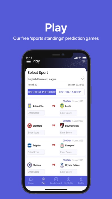 Sladders: A Sports Platform. Screenshot