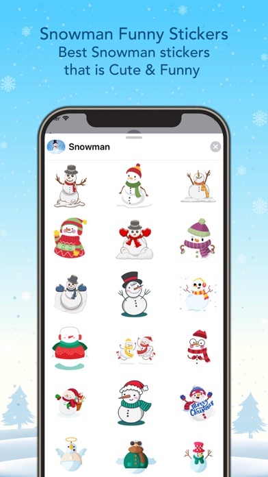Funny Snowman Stickers. Screenshot
