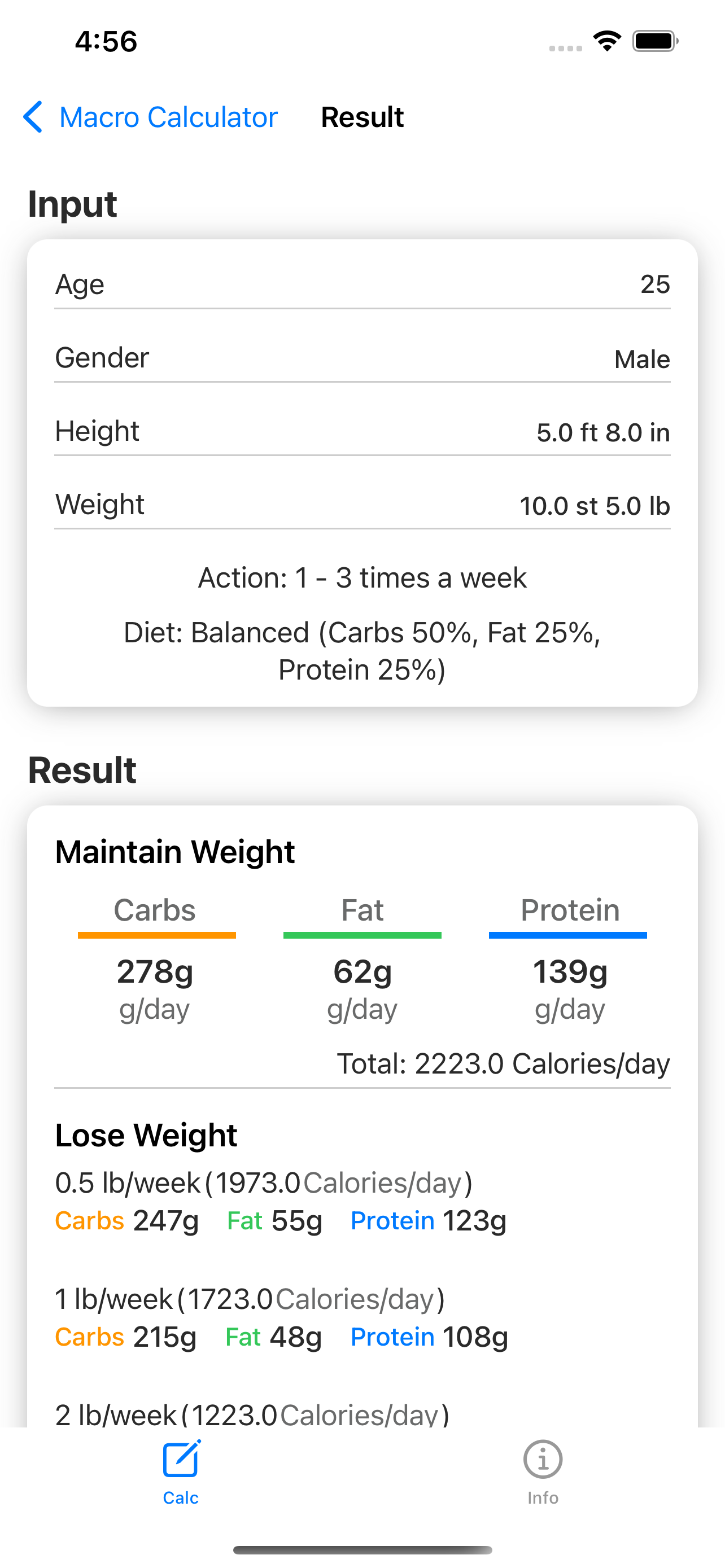 Macro Calculator - Macro Calc