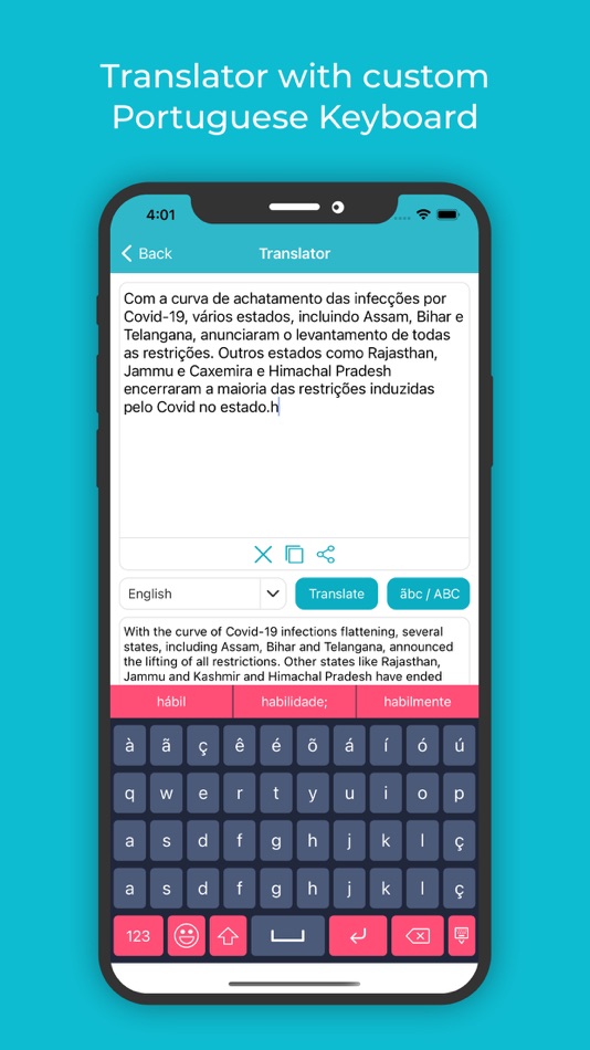 #3. Portuguese Keyboard: Translatr (iOS) Podle: Rushikesh Trivedi