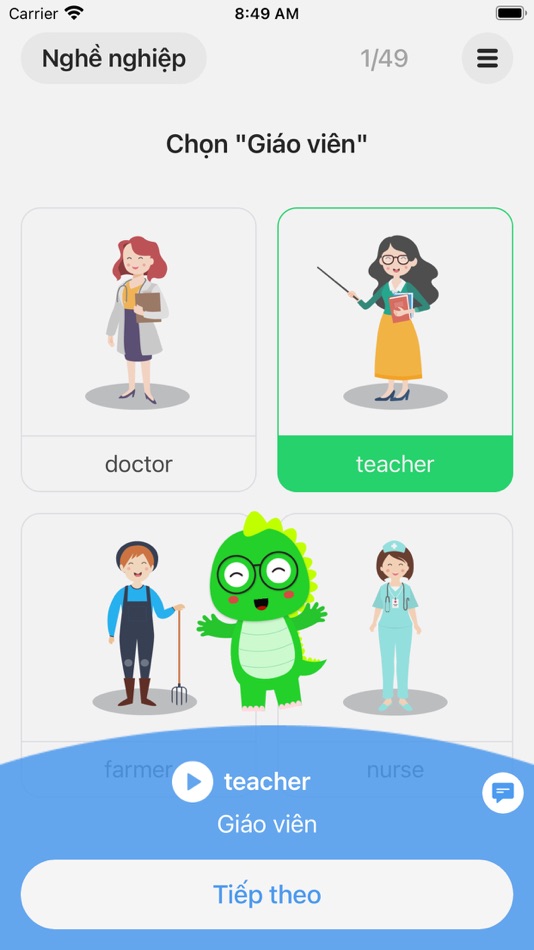 #3. Học tiếng Anh cùng Dino (iOS) Podle: Son Ngo Dinh
