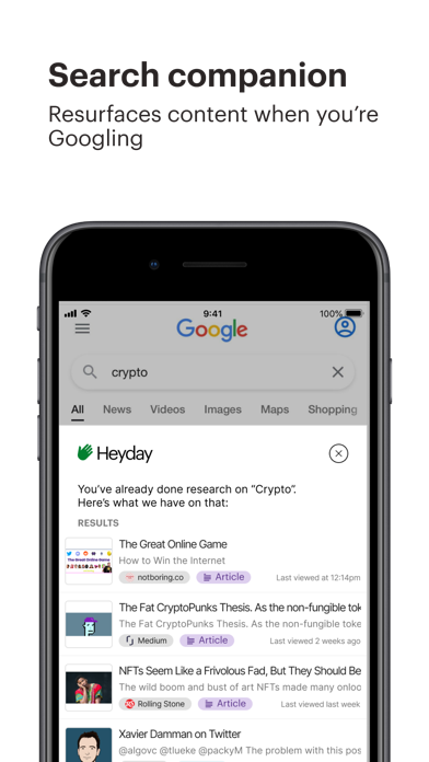 Heyday - Research Helping Hand Screenshot