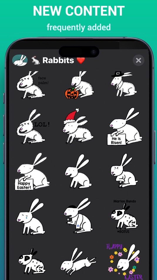 #3. Happy Rabbits Stickers (iOS) 由: Shelley Gammon