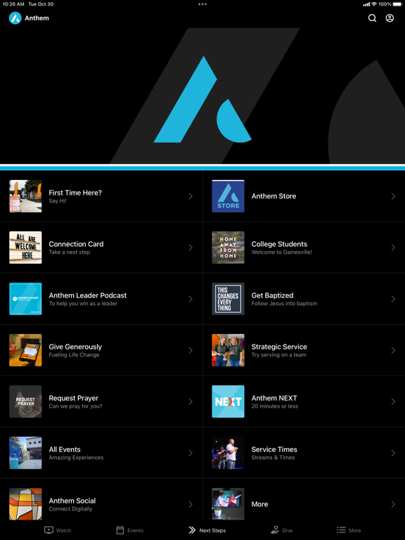 Anthem Church Gainesville iPad screenshot 3 - Lifestyle app