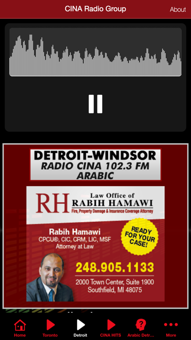 CINA Radio Screenshot