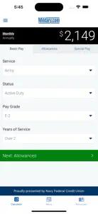 Military Pay by Military.com screenshot #1 for iPhone