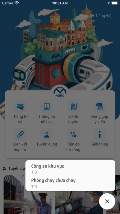 HCMC Metro HURC Screenshot