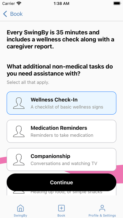 SwingBy.care Screenshot