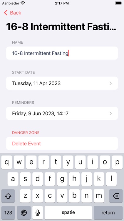 Days Since Goal Tracking