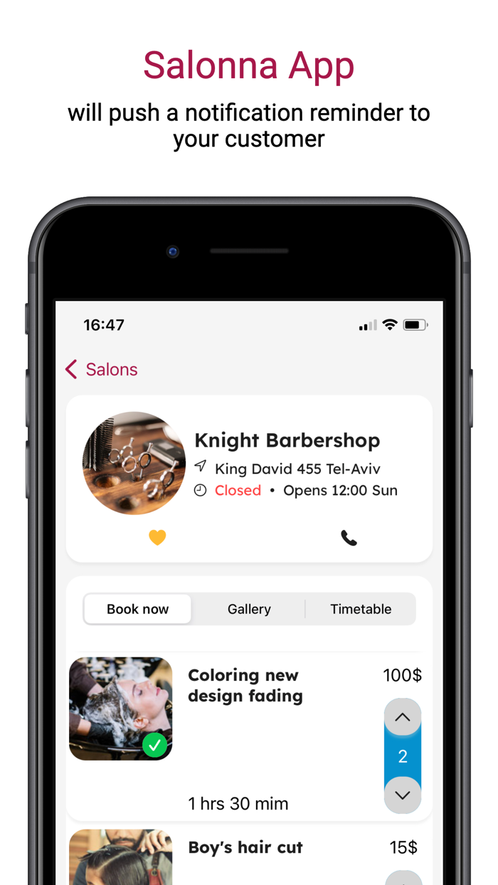 Salonna - Customer booking app