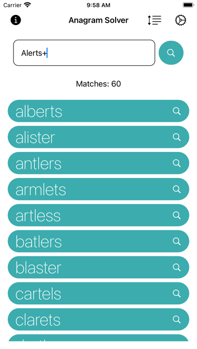 Anagram Solver Screenshot