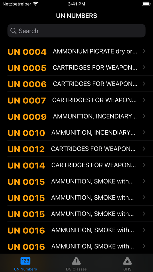 #1. UN Numbers Dangerous Goods PRO (iOS) 由: SOREN FLOBERG THIEL