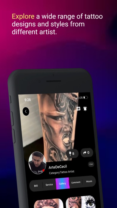 InkPinned :Find Tattoo Artists Screenshot
