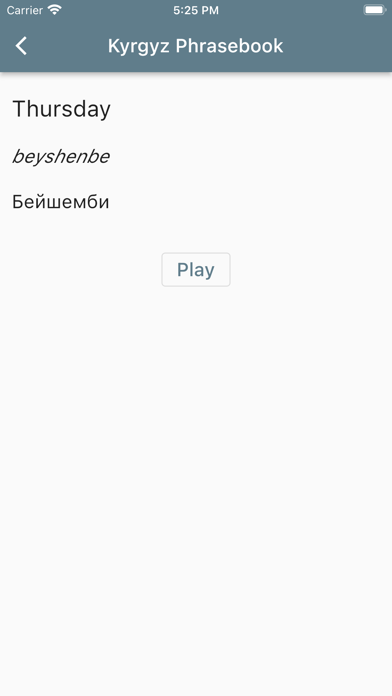 Kyrgyz Phrasebook Screenshot