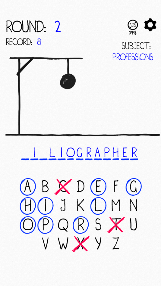 #9. Hangman Word Quest (iOS) 来自: One Up Games Studio
