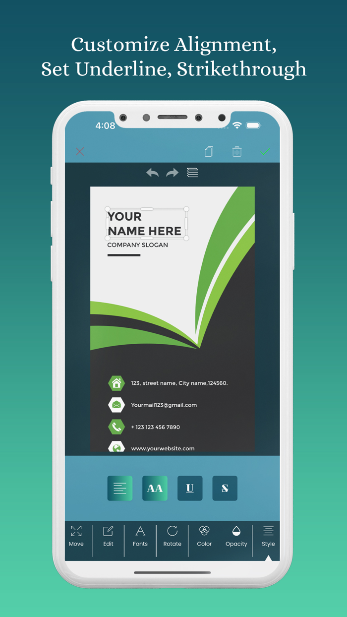 Business Card Maker  Editor