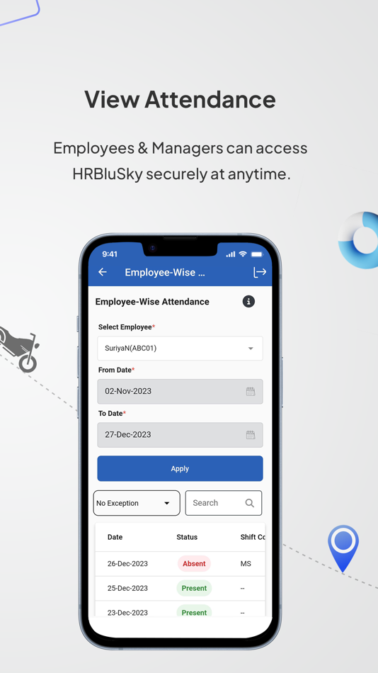 #4. HRBluSky - Attendance Tracker (iOS) 由: PRUVITY HR SOLUTIONS