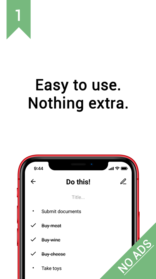 #1. Simple to-do & grocery list (iOS) Podle: Dmitrii Rozanov