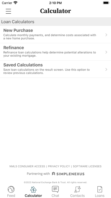 National Exchange Home Loan Screenshot