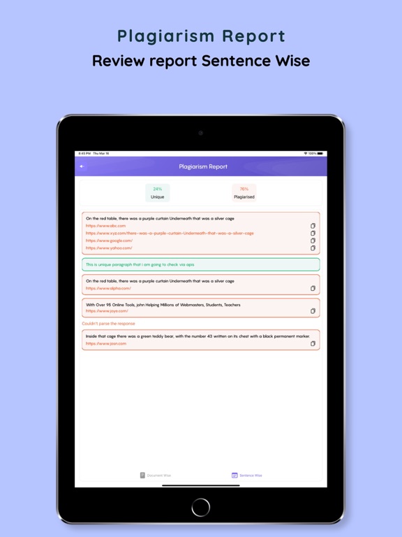 Anti-Plagiarism Grammar Check iPad screenshot 5 - Education app