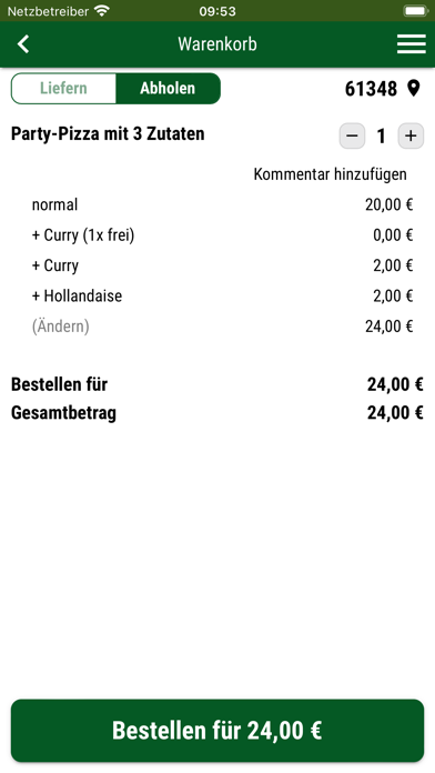 Pizza Lui und Indische Food Screenshot
