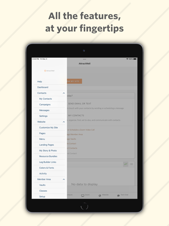 AttractWell iPad screenshot 2 - Productivity app