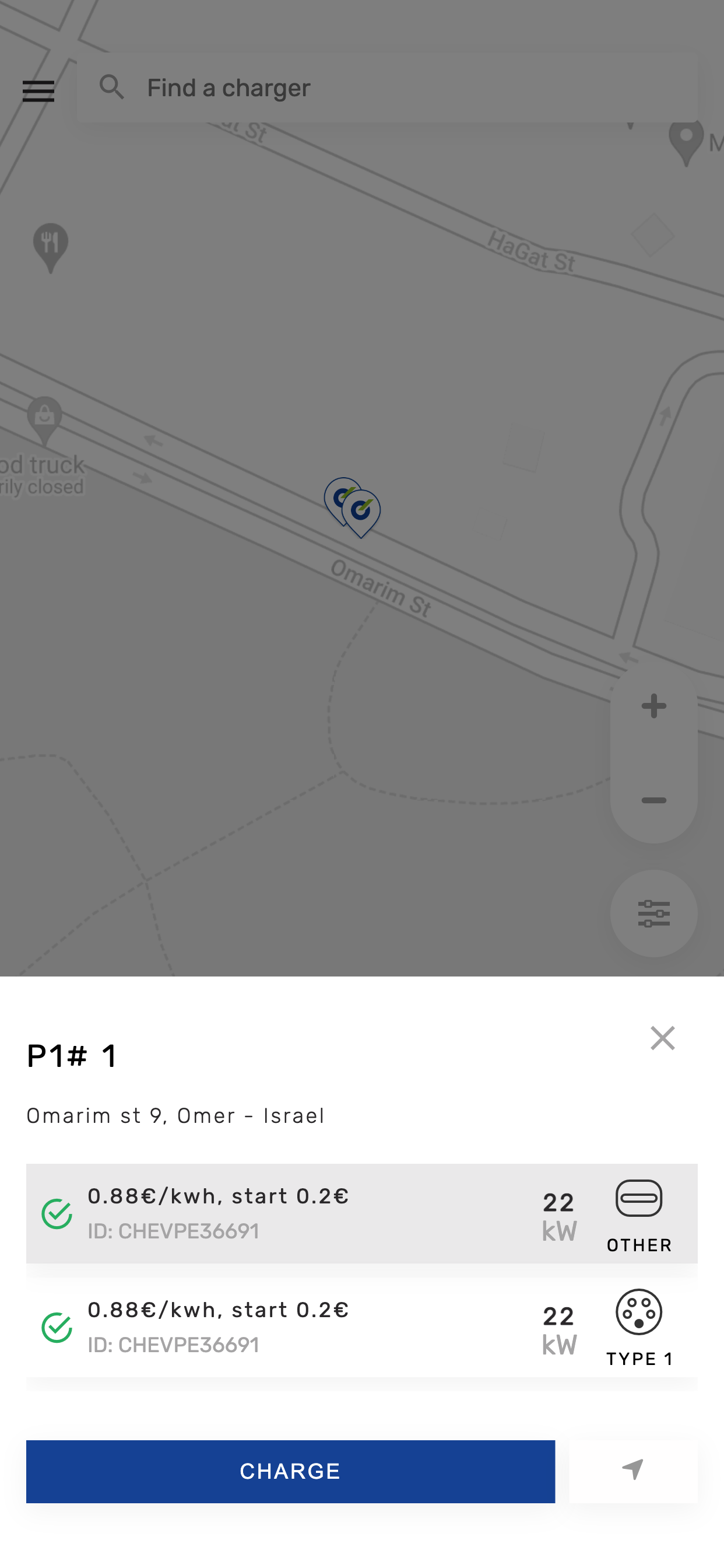 Parkomat EV charge