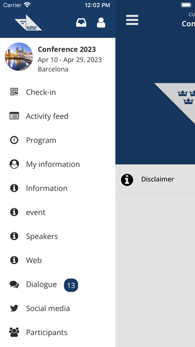 Business Sweden Events Screenshot