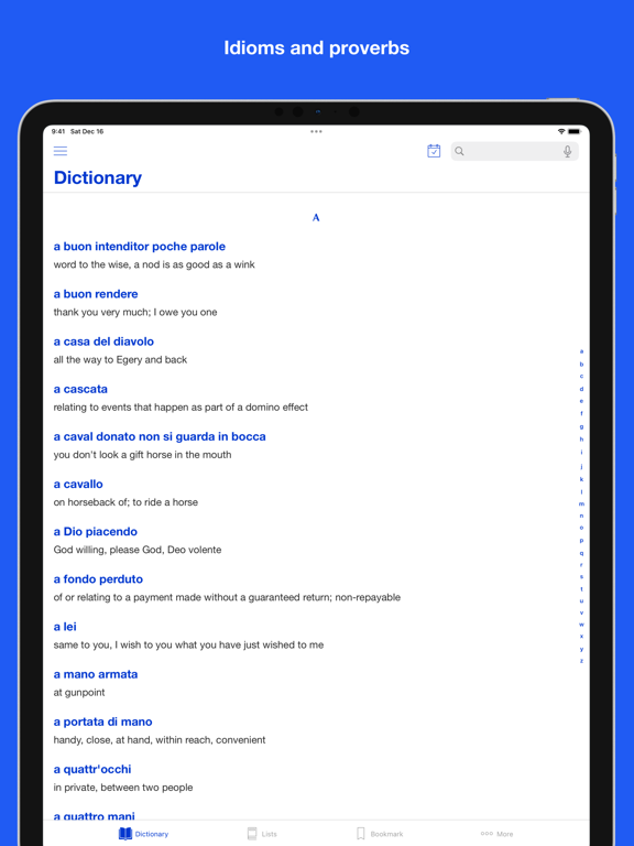 Screenshot #4 pour Italian Idioms and Proverbs