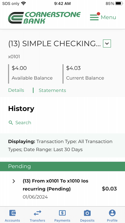 #4. Cornerstone Bank (IA) Mobile (iOS) By: Cornerstone Bank (IA)