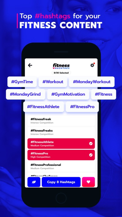Screenshot #1 pour Fitness Hashtags App